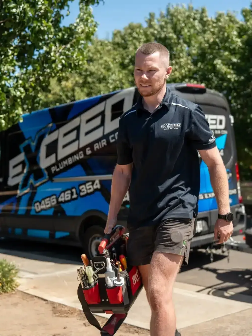 Local plumber arriving at a Mawson Lakes home